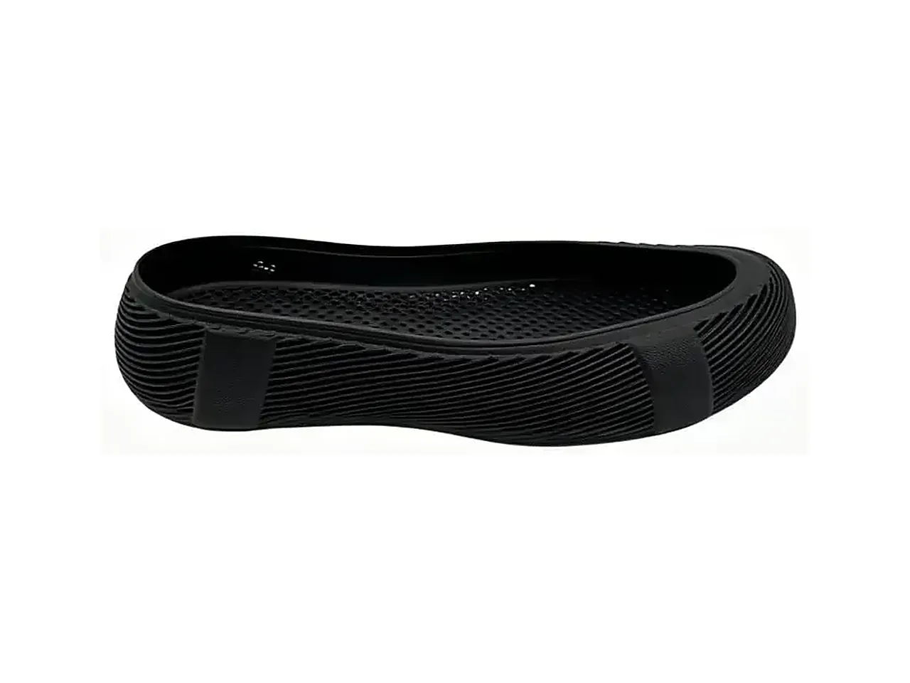 3D printed black flat shoe