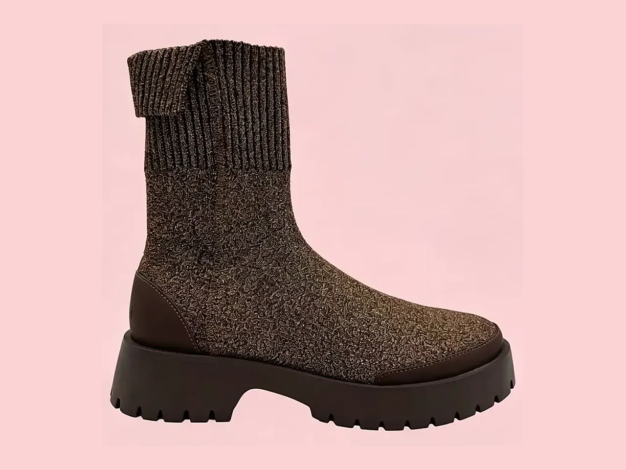 Women's knit ankle boot with chunky sole